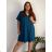 Shirt 3/4 sleeve ladies strip (4XL/5XL ONE SIZE) ITALSKÁ MÓDA IM422026 54/56/58 dark kerosene