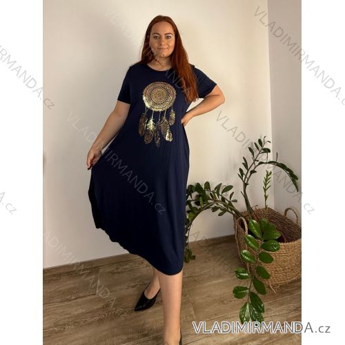 Šaty oversize krátký rukáv dámské (L/XL/2XL/3XL ONE SIZE) ITALSKÁ MÓDA IMD20451