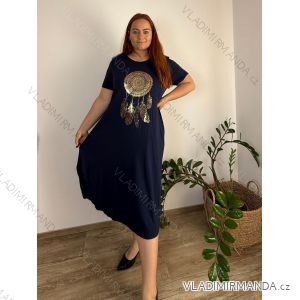 Šaty oversize krátký rukáv dámské (L/XL/2XL/3XL ONE SIZE) ITALSKÁ MÓDA IMD20451