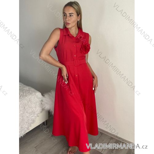 Women's Long Sleeve Shirt Dress (S/M ONE SIZE) ITALIAN FASHION IMWD232607 S / M / L red