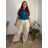 Women's long summer trousers, oversized (44/46/48 ONE SIZE) ITALIAN FASHION IMC25251