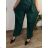 Women's long summer trousers, oversized (44/46/48 ONE SIZE) ITALIAN FASHION IMC25251  dark emerald
