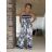 Long Jumpsuit with Pendant 3/4 Long Sleeve Women's Plus Size (50-58) ITALIAN FASHION IMWEC24016