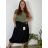Women's Warm Long Sleeve Dress (L / XL ONE SIZE) ITALIAN FASHION IM421MIA  black