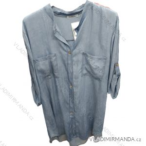 Women's 3/4 long sleeve denim shirt, oversized (42/44/46 ONE SIZE) ITALIAN FASHION IMSM25061