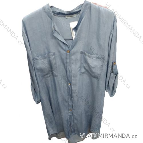 Women's 3/4 long sleeve denim shirt, oversized (42/44/46 ONE SIZE) ITALIAN FASHION IMSM25061