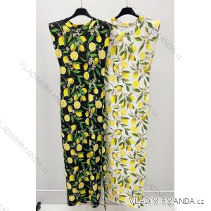 Long elegant summer dress lemon and polka dots sleeveless women's (XS/S/M ONE SIZE) ITALIAN FASHION IMM25M33444