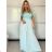 Women's Oversized Knitted Long Sleeve Sweater (S/M ONE SIZE) ITALIAN FASHION IMSN2416125 -   Light blue -   S / M / L