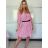 Short Sleeve Shirt Dress women (uni L-2XL) ITALIAN MODA IMS20002 -   žlutá -   S / M / L