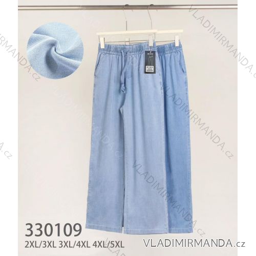 Women's oversized summer denim long pants (2XL/3XL - 3XL/4XL - 4XL/5XL) MIE25330109