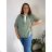 Women's Oversized Knitted Long Sleeve Sweater (S/M ONE SIZE) ITALIAN FASHION IMSN2416125  green khaki