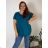 Denim short summer dress straps women (uni s / l) ITALIAN FASHION IM720103 XL/2XL dark green
