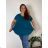 Denim short summer dress straps women (uni s / l) ITALIAN FASHION IM720103 XL/2XL dark green