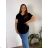 Denim short summer dress straps women (uni s / l) ITALIAN FASHION IM720103 XL/2XL dark green
