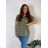 Denim short summer dress straps women (uni s / l) ITALIAN FASHION IM720103 XL/2XL dark green