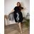Women's Oversized Knitted Long Sleeve Sweater (S/M ONE SIZE) ITALIAN FASHION IMSN2416125 52/54 black