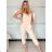 Women's long jumpsuit with straps (S/M/L ONE SIZE) ITALIAN FASHION IMSM25LADA/DU - beige - S/M/L