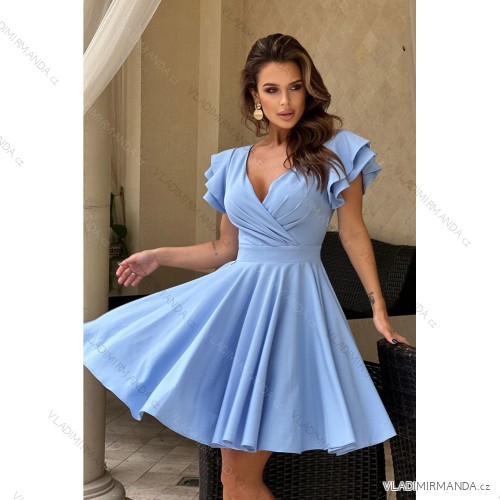 Women's Plus Size (42-46) Long Elegant Party Sleeveless Dress POLISH FASHION PMLBC23265-10 -   Light blue -   36