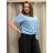Women's short sleeve T-shirt, oversized (42/44/46 ONE SIZE) ITALIAN FASHION IM725035 44/46/48 Light blue