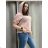 Women's Oversized Knitted Long Sleeve Sweater (S/M ONE SIZE) ITALIAN FASHION IMSN2416125 46/48/50 light mint