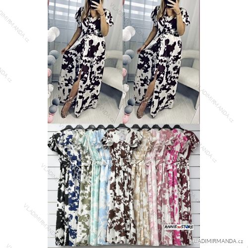 Women's short sleeve summer casual dress (S/M/L ONE SIZE) ITALIAN FASHION IMWGB25022