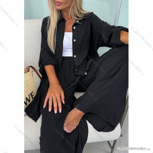 Šaty elegantní košilové dlouhý rukáv dámské (S/M ONE SIZE) ITALSKÁ MÓDA IMWY21734