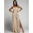 Women's Long Chiffon Short Sleeve Dress (S/M ONE SIZE) ITALIAN FASHION IMWGS231048