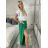 Women's Long Summer Pants with Belt (S/M ONE SIZE) ITALIAN FASHION IMD24080 S / M / L green