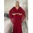 Long elegant short sleeve women's dress (S/M/L ONE SIZE) ITALIAN FASHION IMPSH2550410 M / L wine