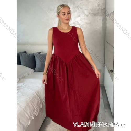 Women's Light Knitted Long Sleeve Sweater (L/XL ONE SIZE) ITALIAN FASHION IM723GALA S / M / L wine