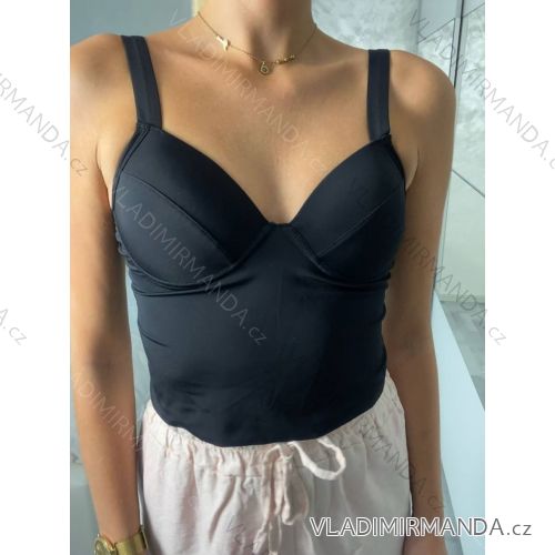 Women's long sleeve top/croptop (S/M ONE SIZE) ITALIAN FASHION IMPLP2386080075 black S / M