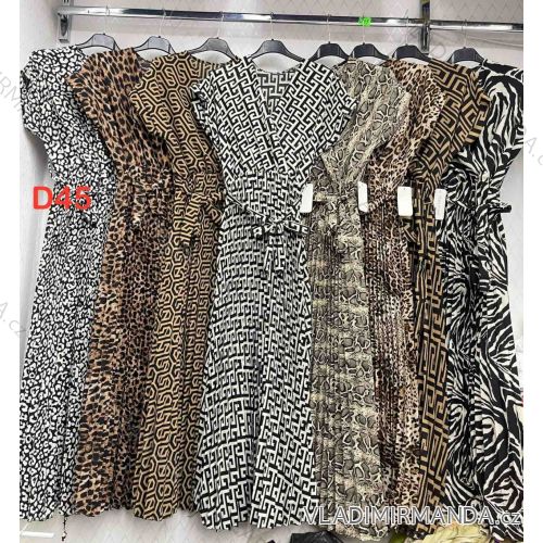 Women's long short sleeve dress (S/M/L ONE SIZE) ITALIAN FASHION IMWDT25966