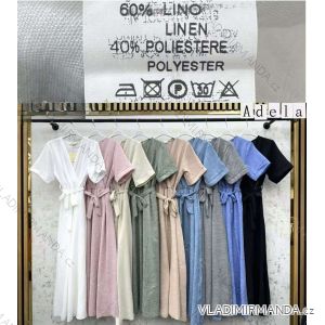 Women's long summer short sleeve dress (S/M/L ONE SIZE) ITALIAN FASHION IMWBA25989