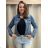 Women's oversized denim jacket (XL-6XL) M.SARA MSR23AM2216-4 blue 2XL