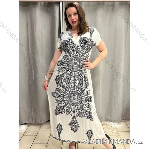 Women's Summer Icecool Sleeveless Long Dress (M/L-XL/2XL) AINUOSI ITALIAN FASHION IMB23H01 XL/2XL white