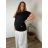 Classic short sleeve dress women (uni s-l) ITALIAN MODA IMC20206 -   black -   2XL/3XL