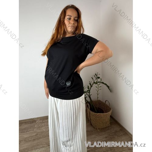 Classic short sleeve dress women (uni s-l) ITALIAN MODA IMC20206 -   black -   2XL/3XL