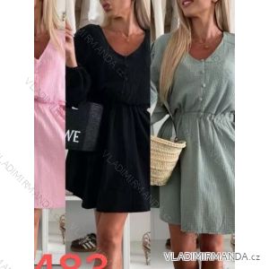 Women's short sleeve summer casual dress (S/M/L ONE SIZE) ITALIAN FASHION IMWGB25022