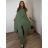 Elegant trousers with belt for women (S/M/L ONE SIZE) ITALIAN FASHION IM425057 50/52/54 green khaki