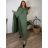 Elegant trousers with belt for women (S/M/L ONE SIZE) ITALIAN FASHION IM425057 50/52/54 green khaki