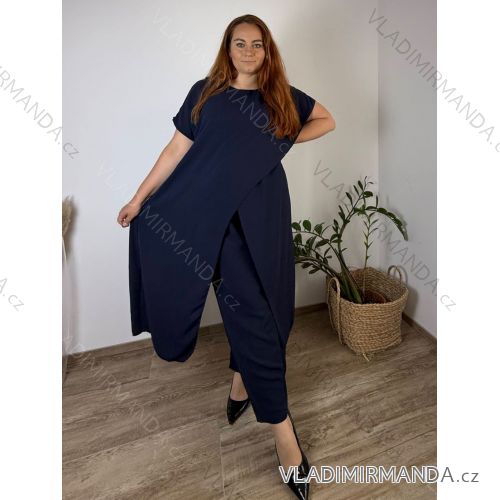 Elegant trousers with belt for women (S/M/L ONE SIZE) ITALIAN FASHION IM425057 50/52/54 dark blue