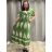Women's short sleeve summer casual dress (S/M/L ONE SIZE) ITALIAN FASHION IMWGB25022 XL/2XL green
