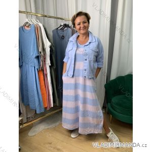 Long Jumpsuit with Pendant 3/4 Long Sleeve Women's Plus Size (50-58) ITALIAN FASHION IMWEC24016