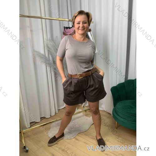 Long Jumpsuit with Pendant 3/4 Long Sleeve Women's Plus Size (50-58) ITALIAN FASHION IMWEC24016
