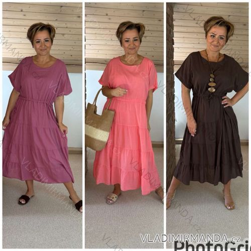 Long Jumpsuit with Pendant 3/4 Long Sleeve Women's Plus Size (50-58) ITALIAN FASHION IMWEC24016