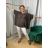 Long Jumpsuit with Pendant 3/4 Long Sleeve Women's Plus Size (50-58) ITALIAN FASHION IMWEC24016