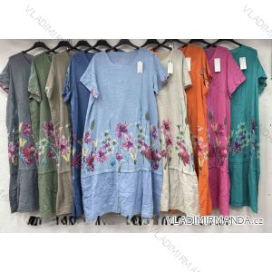 Women's short sleeve summer casual dress (S/M/L ONE SIZE) ITALIAN FASHION IMWGB25022