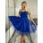 Women's Strapless Short Party Dress (S/M ONE SIZE) ITALIAN FASHION IMPSH23C662 S / M dark blue