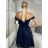 Women's Strapless Short Party Dress (S/M ONE SIZE) ITALIAN FASHION IMPSH23C662 S / M dark blue