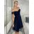 Women's Strapless Short Party Dress (S/M ONE SIZE) ITALIAN FASHION IMPSH23C662 S / M dark blue